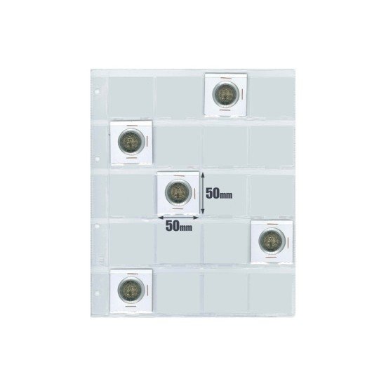 Hojas monedas Safi 4 anillas 20 departamentos 245x295 mm para cartones 013220 Hojas monedas Safi 4 anillas 20 departamentos 245x295 mm para cartones 013220
