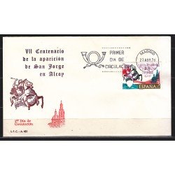 España Spain 2315 1976 IV Centenario de la aparición de San Jorge de Alcoy SPD Sobre Primer Día España Spain 2315 1976 IV Centenario de la aparición de San Jorge de Alcoy SPD Sobre Primer Día