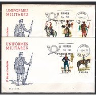 España Spain 2381/85 1977 Uniformes militares SPD Sobre Primer Día