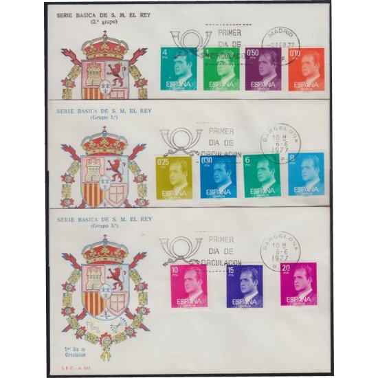 España Spain 2386/96 1977 SM Don Juan Carlos I SPD Sobre Primer Día España Spain 2386/96 1977 SM Don Juan Carlos I SPD Sobre Primer Día