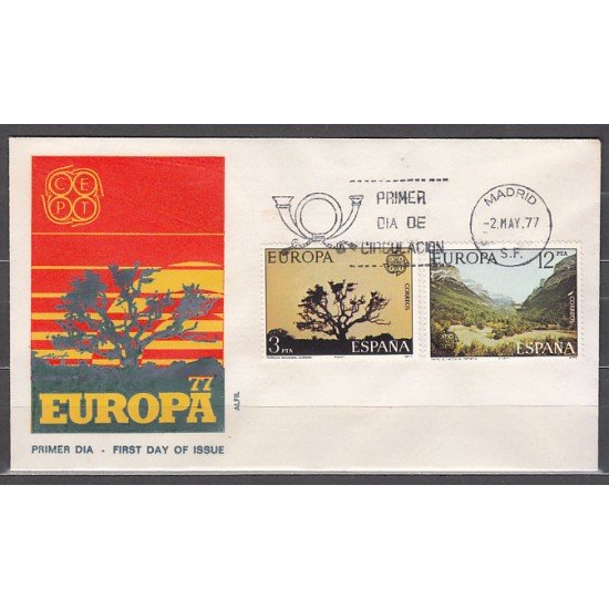España Spain 2413/14 1977 Europa Cept SPD Sobre Primer Día España Spain 2413/14 1977 Europa Cept SPD Sobre Primer Día