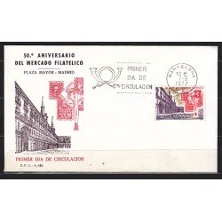 España Spain 2415 1977 L Aniversario del mercado filatélico de Plaza Mayor de Madrid SPD Sobre Primer Día España Spain 2415 1977 L Aniversario del mercado filatélico de Plaza Mayor de Madrid SPD Sobre Primer Día