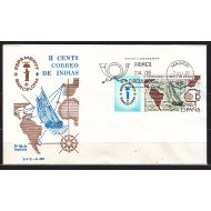 España Spain 2437 1977 Correo de Indias  Espamer 77 II Centenario de la Real Ordenanza reguladora del Correo Marítimo SPD Sobre Primer Día