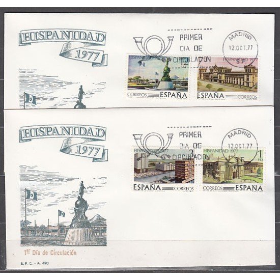 España Spain 2439/42 1977 Hispanidad Guatemala SPD Sobre Primer Día España Spain 2439/42 1977 Hispanidad Guatemala SPD Sobre Primer Día