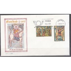 España Spain 2446/47 1977 Navidad SPD Sobre Primer Día España Spain 2446/47 1977 Navidad SPD Sobre Primer Día