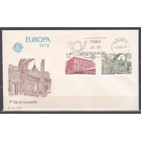 España Spain 2474/75 1978 Europa Cept SPD Sobre Primer Día España Spain 2474/75 1978 Europa Cept SPD Sobre Primer Día