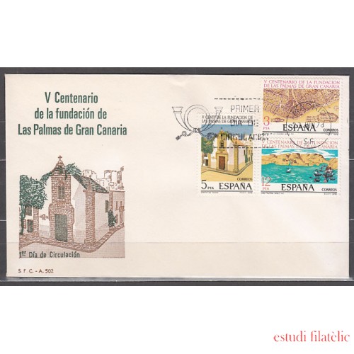 España Spain 2477/79 1978 V Centenario de la Fundación Las Palmas de Gran Canaria SPD Sobre Primer Día