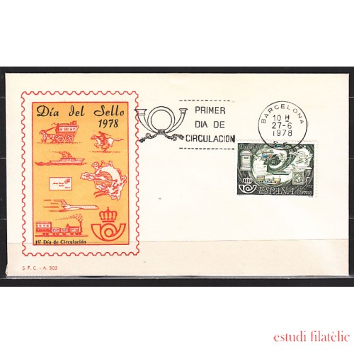 España Spain 2480 1978 Día del Sello SPD Sobre Primer Día