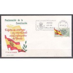España Spain 2507 1978 Proclamación de la Constitución Española SPD Sobre Primer Día España Spain 2507 1978 Proclamación de la Constitución Española SPD Sobre Primer Día