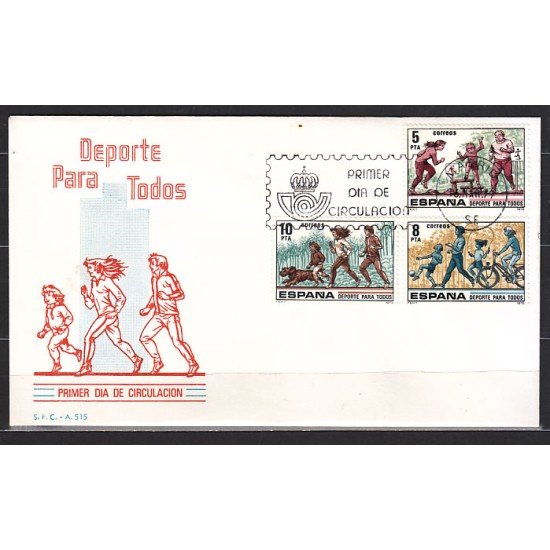 España Spain 2516/18 1979 Deportes para todos SPD Sobre Primer Día España Spain 2516/18 1979 Deportes para todos SPD Sobre Primer Día