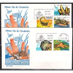 España Spain 2531/35 1979 Fauna Invertebrados SPD Sobre Primer Día España Spain 2531/35 1979 Fauna Invertebrados SPD Sobre Primer Día