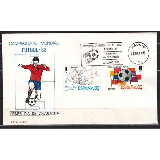 España Spain 2570/71 1980 Campeonato Mundial de Fútbol España 82 SPD Sobre Primer Día