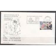 España Spain 2576 1980 50 Aniversario de la 1era Expo filatélica Nacional SPD Sobre Primer Día