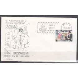España Spain 2576 1980 50 Aniversario de la 1era Expo filatélica Nacional SPD Sobre Primer Día España Spain 2576 1980 50 Aniversario de la 1era Expo filatélica Nacional SPD Sobre Primer Día