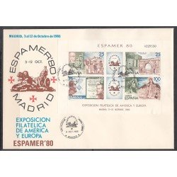 España Spain 2583 1980 Exposición Filatélica de América y Europa Espamer 80 SPD Sobre Primer Día España Spain 2583 1980 Exposición Filatélica de América y Europa Espamer 80 SPD Sobre Primer Día