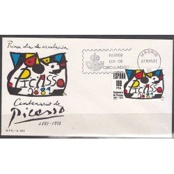 España Spain 2609 1981 Homenaje a Pablo Ruiz Picasso SPD Sobre Primer Día España Spain 2609 1981 Homenaje a Pablo Ruiz Picasso SPD Sobre Primer Día