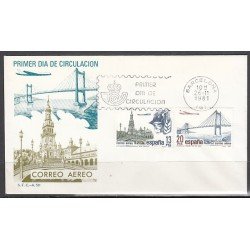 España Spain 2635/36 1981 Correo aéreo SPD Sobre Primer Día