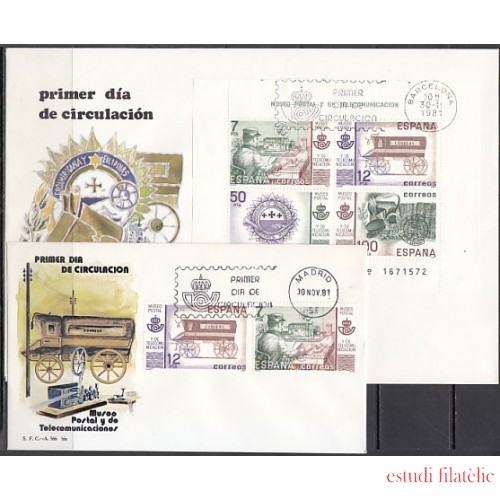 España Spain 2637/38-2641 1981 Museo postal SPD Sobre Primer Día
