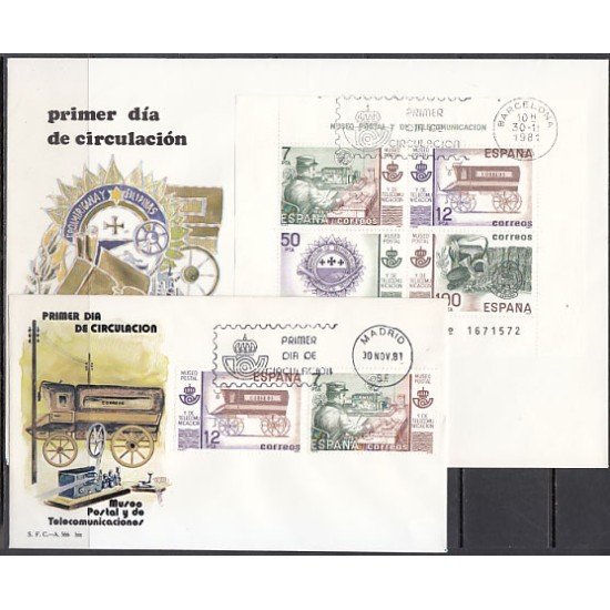 España Spain 2637/38-2641 1981 Museo postal SPD Sobre Primer Día