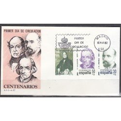 España Spain 2646/48 1982 Centenarios SPD Sobre Primer Día