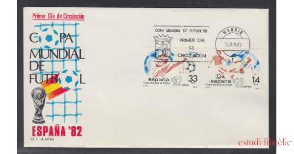 FDC Espagne 23.6.1982 – Coupe Du Monde Foot : Italie 1 - Cameroun 1
