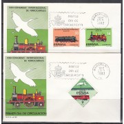España Spain 2670/72 1982 Ferrocarriles SPD Sobre Primer Día