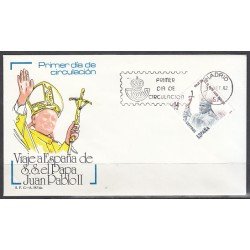 España Spain 2675 1982 Visita de SS el Papa Juan Pablo II a España SPD Sobre Primer Día
