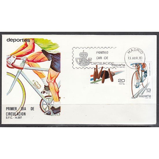 España Spain 2695/96 1983 Deportes SPD Sobre Primer Día España Spain 2695/96 1983 Deportes SPD Sobre Primer Día