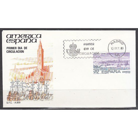 España Spain 2720 1983 América España SPD Sobre Primer Día España Spain 2720 1983 América España SPD Sobre Primer Día