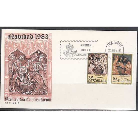 España Spain 2729/30 1983 Navidad SPD Sobre Primer Día España Spain 2729/30 1983 Navidad SPD Sobre Primer Día