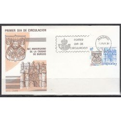 España Spain 2743 1984 MC Aniv de la ciudad de Burgos SPD Sobre Primer Día