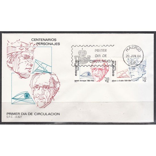 España Spain 2759/60 1984 Centenarios SPD Sobre Primer Día España Spain 2759/60 1984 Centenarios SPD Sobre Primer Día