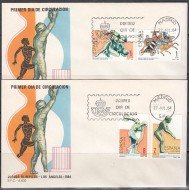España Spain 2768/71 1984 Juegos Olímpicos Los Ángeles SPD Sobre Primer Día