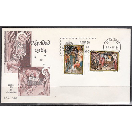 España Spain 2776/77 1984 Navidad SPD Sobre Primer Día España Spain 2776/77 1984 Navidad SPD Sobre Primer Día