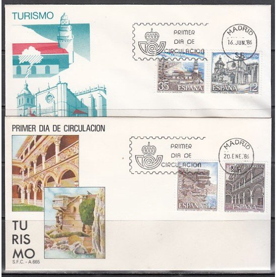 España Spain 2835/38 1986 Paisajes y monumentos SPD Sobre Primer Día España Spain 2835/38 1986 Paisajes y monumentos SPD Sobre Primer Día