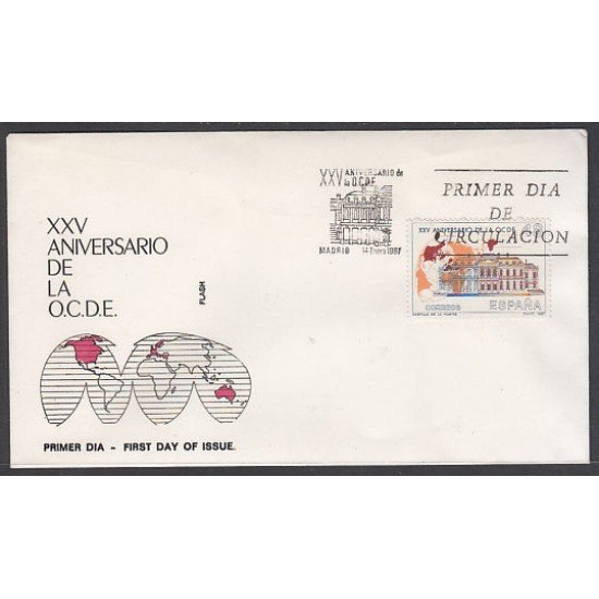 España Spain 2874 1987 XXV Aniversario de la OCDE SPD Sobre Primer Día