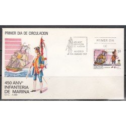 España Spain 2885 1987 Aniversario de la creación del Cuerpo de Infantería de la Marina SPD Sobre Primer Día España Spain 2885 1987 Aniversario de la creación del Cuerpo de Infantería de la Marina SPD Sobre Primer Día