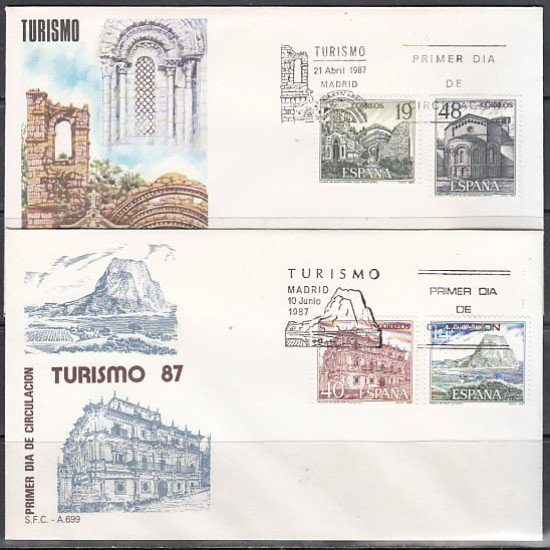 España Spain 2900/03 1987 Turismo SPD Sobre Primer Día España Spain 2900/03 1987 Turismo SPD Sobre Primer Día