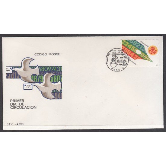 España Spain 2906 1987 I Aniversario de la implantación en toda España del Código Postal SPD Sobre Primer Día España Spain 2906 1987 I Aniversario de la implantación en toda España del Código Postal SPD Sobre Primer Día