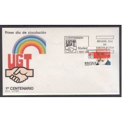 España Spain 2948 1988 I Centenario de UGT SPD Sobre Primer Día España Spain 2948 1988 I Centenario de UGT SPD Sobre Primer Día