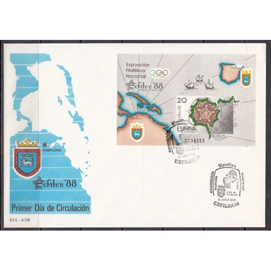 España Spain 2956 1988 Exposición Filatélica Nacional Exfilna 88 SPD Sobre Primer Día
