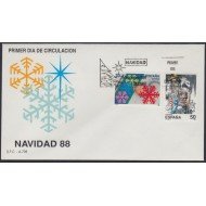 España Spain 2976/77 1988 Navidad SPD Sobre Primer Día