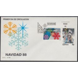 España Spain 2976/77 1988 Navidad SPD Sobre Primer Día España Spain 2976/77 1988 Navidad SPD Sobre Primer Día