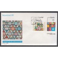 España Spain 3036/37 1989 Navidad SPD Sobre Primer Día