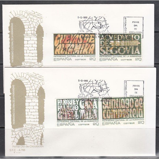 España Spain 3038/41 1989 Patrimonio de la Humanidad SPD Sobre Primer Día