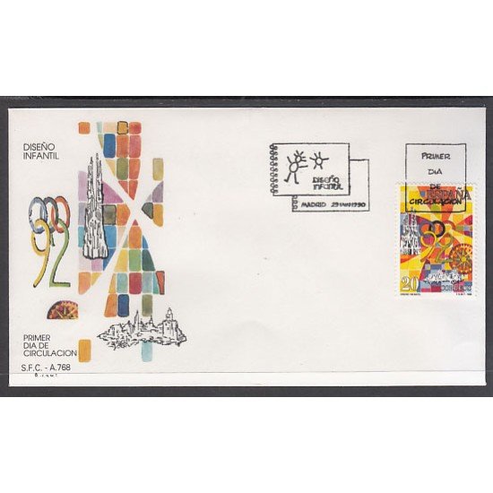 España Spain 3047 1990 Diseño infantil SPD Sobre Primer Día