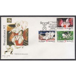 España Spain 3054/56 1990 Barcelona 92 IV Serie Pre-Olímpica SPD Sobre Primer Día España Spain 3054/56 1990 Barcelona 92 IV Serie Pre-Olímpica SPD Sobre Primer Día