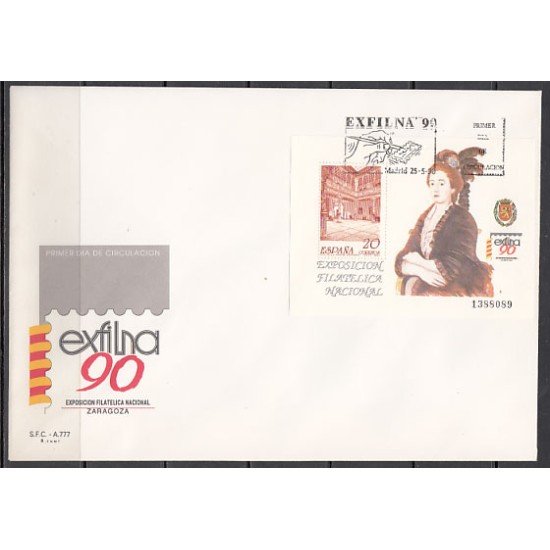 España Spain 3068 1990 Exposición Filatélica Nacional Exfilna 90 SPD Sobre Primer Día España Spain 3068 1990 Exposición Filatélica Nacional Exfilna 90 SPD Sobre Primer Día
