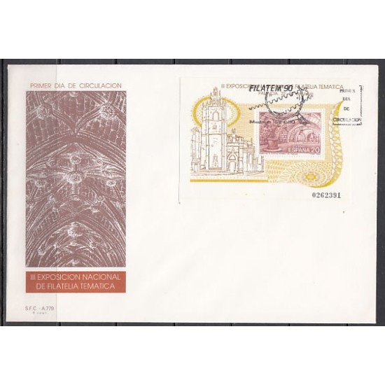 España Spain 3074 1990 Exposición de Filatelia Temática Filatem 90 SPD Sobre Primer Día España Spain 3074 1990 Exposición de Filatelia Temática Filatem 90 SPD Sobre Primer Día