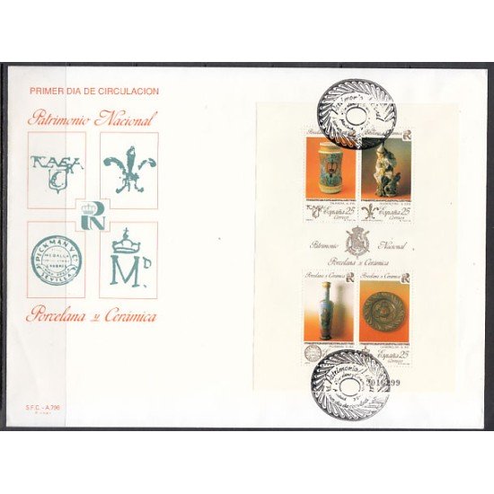 España Spain 3115 1991 Patrimonio Artístico Nacional Porcelana y cerámica SPD Sobre Primer Día España Spain 3115 1991 Patrimonio Artístico Nacional Porcelana y cerámica SPD Sobre Primer Día